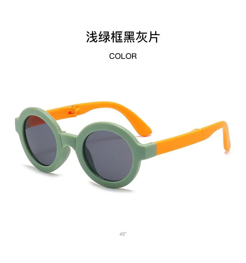 Children's glasses, foldable sunglasses, little girls' UV protection cartoon sunglasses, boys' and girls' babies' fashionable