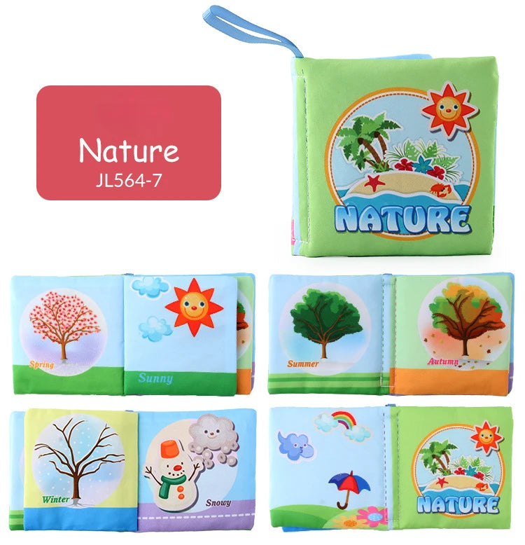 0-24 Monthes Soft Baby Cloth Books Fruits Vegetable Animals Cognitive Puzzle Infant Kids Early Learning Educational Fabric Toys