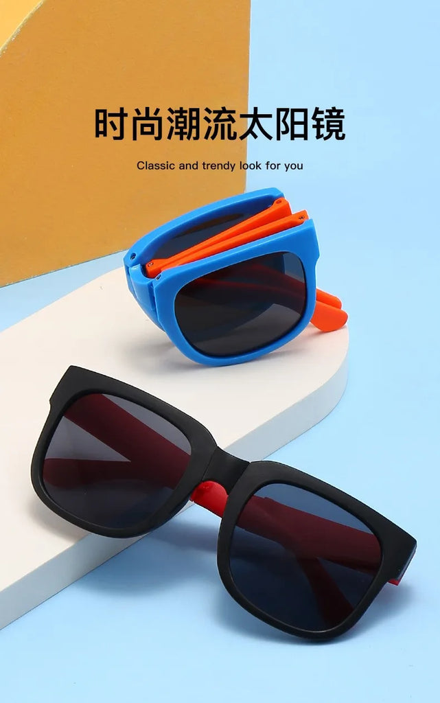 Children's glasses, foldable sunglasses, little girls' UV protection cartoon sunglasses, boys' and girls' babies' fashionable