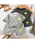 Summer Baby Boy Girls Clothes Set Children Stripe Tshirts and Shorts 2 Pieces Suit Kid Top Bottom Outfits Casual Tracksuits