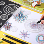 22PCS Clear Spirograph Drawing Toy Set DIY Creative Design Geometric Drawing Interlocking Gears Wheels Ruler Kids Art Craft  Toy