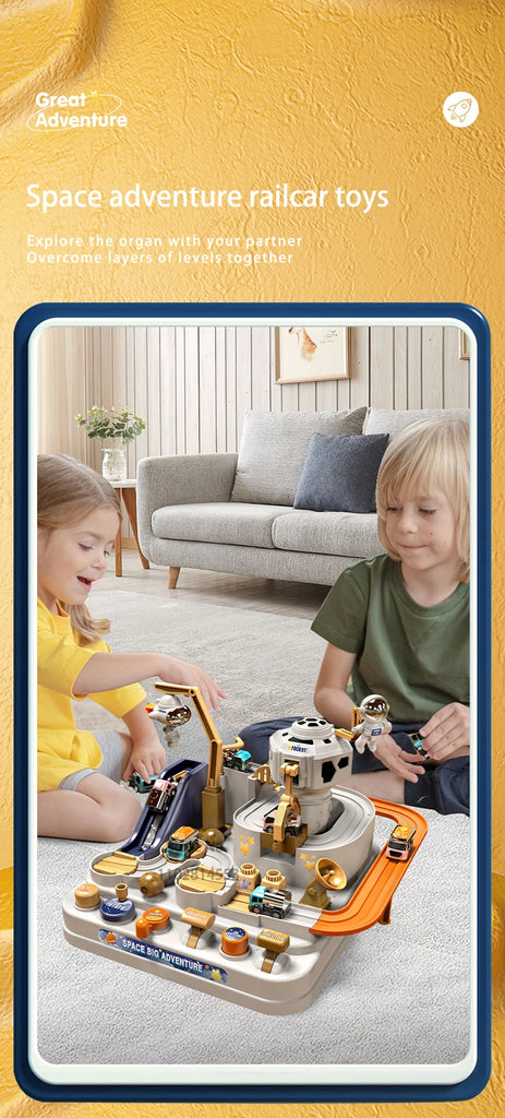 Racing Rail Car Model Space Aerospace Animals Educational Toys Children Train Track Adventure Brain Mechanical Interactive Game