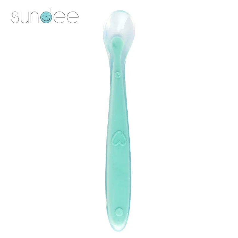 10 Pcs Baby Feeding Spoon Soft Silicone Spoons Training Spoon for Child kids Infants Temperature Sensing Feeding Feeder Flatware