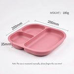 Food Grade Silicone Dining Plate Children 3-Grids Dishes Eating Training Tableware Feeding Tray With Sucker Anti-Drop Baby Stuff